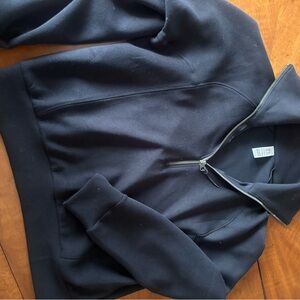 SPANX air Essentials Black Half-Zip Sweatshirt